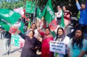 महंगाई के खिलाफ बैल गाड़ियों से रैली निकाल उक्रांद ने किया प्रदर्शन