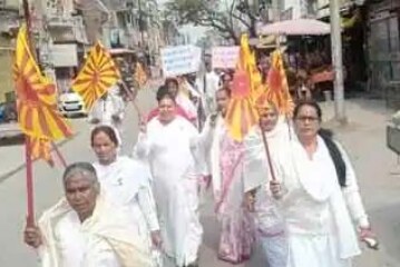 दिनेशपुर में शिव जयंती के पर्व पर निकाली शोभायात्रा
